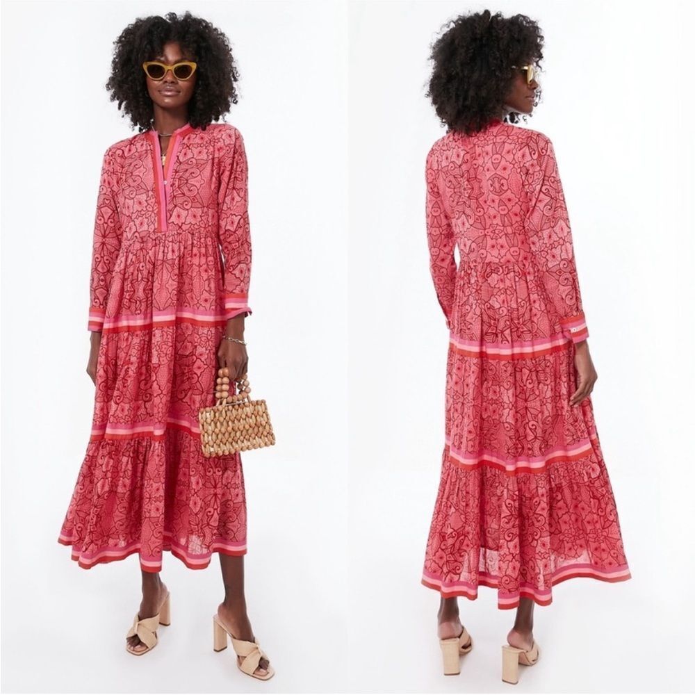 Ro’s Garden Exclusive Pink Diwali Dress Floral Midi| XS